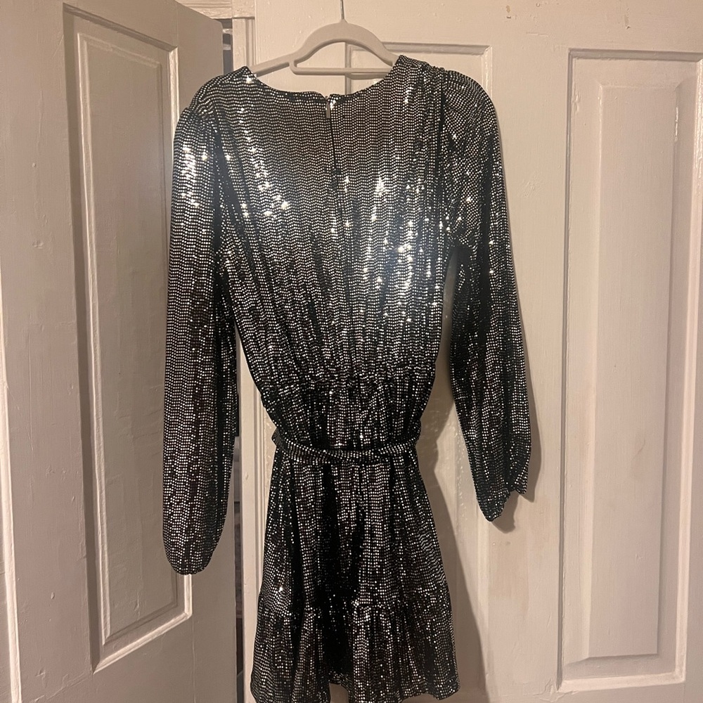 MICHAEL Michael Kors Shimmering Black Long Sleeve Dress - Picture 2 of 3